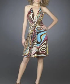 Cocktail Dresses La Femme - 14027 Elegant Short Multi-Colored Dress