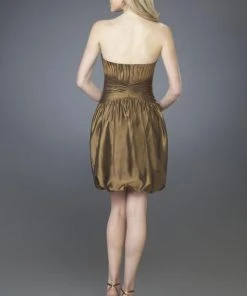 Cocktail Dresses La Femme - 14126 Strapless Sweetheart Bubble Hem Short Dress