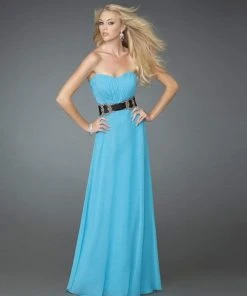 Formal Gowns La Femme - 14259 Sleeveless Evening Dress With Concentric Waistband 13 Formal Gowns La Femme - 14259 Sleeveless Evening Dress With Concentric Waistband