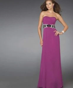 Formal Gowns La Femme - 14259 Sleeveless Evening Dress With Concentric Waistband