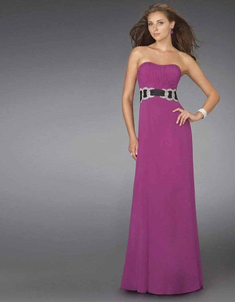 Formal Gowns La Femme - 14259 Sleeveless Evening Dress With Concentric Waistband 3 Formal Gowns La Femme - 14259 Sleeveless Evening Dress With Concentric Waistband