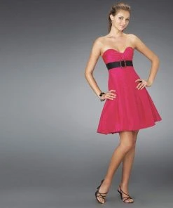 Cocktail Dresses La Femme - 14311 Strapless Bowed A-Line Cocktail Dress