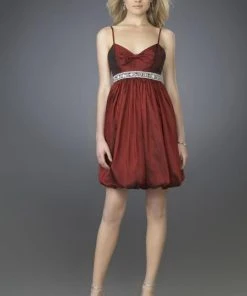 La Femme - 14501 Ribbon Accented Sweetheart Bubble Cocktail Dress