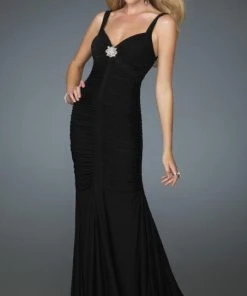 La Femme - 14555 Sleeveless Ruched Sweetheart Fitted Evening Dress Formal Gowns