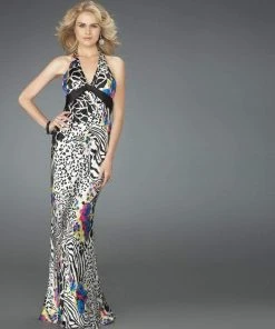 Formal Gowns La Femme - 14587 Animal Printed Evening Long Gown