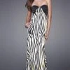 La Femme - 15059 Vivid Animal Print Sweetheart Sheath Empire Gown Formal Gowns 1 La Femme - 15059 Vivid Animal Print Sweetheart Sheath Empire Gown Formal Gowns