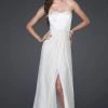 Formal Gowns La Femme - 15586 Strapless Sweetheart Long Silk Gown With Front Slit
