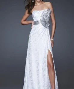 Formal Gowns La Femme - 16026 Charming Beaded Sweetheart Neck Chiffon A-Line Dress