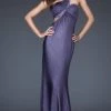 La Femme - 16072 Dazzling Beaded Asymmetric Neck Sheath Dress