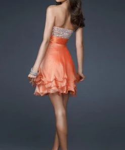 La Femme - 16541 Bejeweled Sweetheart Chiffon A-line Dress