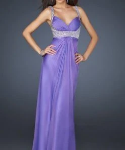 Formal Gowns La Femme - 17543 Bead Embellished Ruched Sweetheart Chiffon A-line Gown