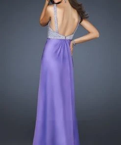 Formal Gowns La Femme - 17543 Bead Embellished Ruched Sweetheart Chiffon A-line Gown