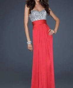 La Femme - 17909 Strapless Rhinestone Embellished Long Gown Formal Gowns