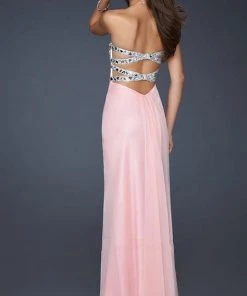 La Femme - 17909 Strapless Rhinestone Embellished Long Gown Formal Gowns