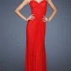 La Femme - 18698 Interwoven Pleated Sweetheart Chiffon Sheath Gown