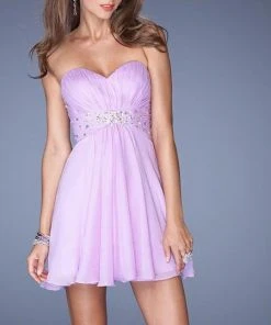 La Femme - 19433 Finely-Ruched Sweetheart A-Line Chiffon Cocktail Dress Cocktail Dresses 7 La Femme - 19433 Finely-Ruched Sweetheart A-Line Chiffon Cocktail Dress Cocktail Dresses