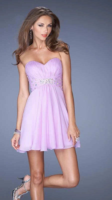 La Femme - 19433 Finely-Ruched Sweetheart A-Line Chiffon Cocktail Dress Cocktail Dresses 5 La Femme - 19433 Finely-Ruched Sweetheart A-Line Chiffon Cocktail Dress Cocktail Dresses