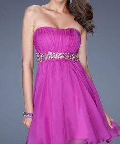 Cocktail Dresses La Femme - 19460 Ruched Strapless A-line Cocktail Dress