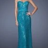 Formal Gowns La Femme - 20107 Lace Embellished Sweetheart Column Gown