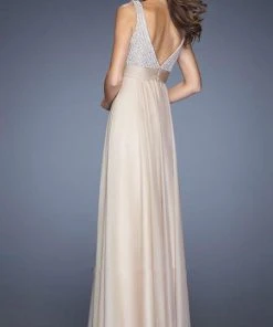 La Femme - 20203 Rhinestone Embellished Sweetheart Chiffon A-line Gown