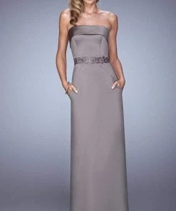 Formal Gowns La Femme - 21554 Folded Strapless Evening Gown 7 Formal Gowns La Femme - 21554 Folded Strapless Evening Gown