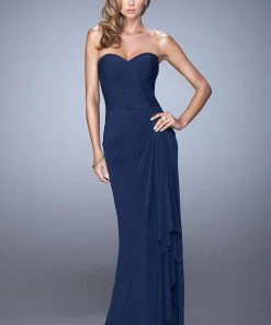 La Femme - 21645 Ruched Sweetheart Sheath Dress
