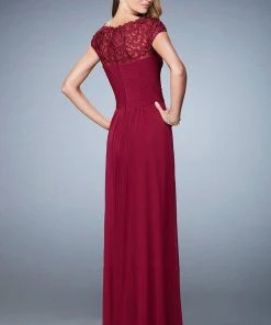 Formal Gowns La Femme - 23077 Crisscrossed Bodice A-Line Gown