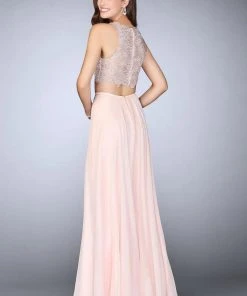 Formal Gowns La Femme 23775SC Sleeveless Two-Piece Lace And Chiffon Gown - 3 Pc Blush In Sizes 2, 10, & 12 Available 6 Formal Gowns La Femme 23775SC Sleeveless Two-Piece Lace And Chiffon Gown - 3 Pc Blush In Sizes 2, 10, & 12 Available