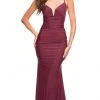 Formal Gowns La Femme - 30484SC Sleeveless V-neck Long Dress - 1 Pc Dark Berry In Size 2 Available 2 Formal Gowns La Femme - 30484SC Sleeveless V-neck Long Dress - 1 Pc Dark Berry In Size 2 Available