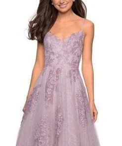 La Femme - Blossom Appliqued Cascading Lace Gown 27492SC 5 La Femme - Blossom Appliqued Cascading Lace Gown 27492SC