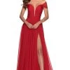 La Femme - Deep Sweetheart A-Line Evening Dress 28546SC - 1 Pc Red In Size 14 Available Formal Gowns 2 La Femme - Deep Sweetheart A-Line Evening Dress 28546SC - 1 Pc Red In Size 14 Available Formal Gowns