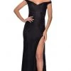 La Femme - Embellished Off Shoulder High Slit Dress 28301SC - 1 Pc Black In Size 10 Available Formal Gowns 2 La Femme - Embellished Off Shoulder High Slit Dress 28301SC - 1 Pc Black In Size 10 Available Formal Gowns