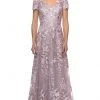 La Femme - Floral Embroidered Lace A-Line Dress 27870SC 1 La Femme - Floral Embroidered Lace A-Line Dress 27870SC