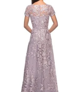 La Femme - Floral Embroidered Lace A-Line Dress 27870SC