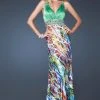 La Femme Gigi - 16115 V-Neck Colorful Splatter Print Long Dress Formal Gowns