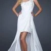 La Femme Gigi - 17218 Ethereal Floral Appliqued Asymmetrical Gown Formal Gowns