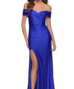 La Femme - Off Shoulder Long Sheath Dress 29781SC