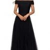 La Femme - Pleat-Ornate Off Shoulder A-Line Gown 28051SC - 1 Pc Black In Size 14 Available Formal Gowns