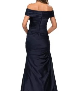 La Femme - Pleated Bodice Trumpet Evening Dress 28047SC