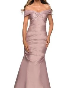 La Femme - Pleated Bodice Trumpet Evening Dress 28047SC