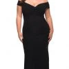 La Femme - Ruched Off Shoulder Prom Dress 29635SC - 1 Pc Black In Size 18W Available