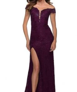 La Femme - Sheer Lace Trumpet Dress 29693SC