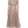 Cocktail Dresses La Femme - Short Sleeve Floral Formal Dress 29830SC - 1 Pc Champagne In Size 16 Available
