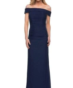 Formal Gowns La Femme - Straight Across Jersey Formal Dress 29541SC