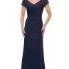 La Femme - V-Neck Fitted Evening Dress 28321SC - 1 Pc Navy In Size 12 Available Formal Gowns 1 La Femme - V-Neck Fitted Evening Dress 28321SC - 1 Pc Navy In Size 12 Available Formal Gowns
