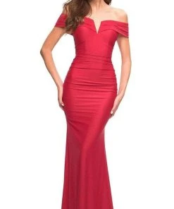 La Femme - V-Neck Mermaid Prom Gown 30582SC - 1 Pc Black In Size 10 Available