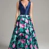 Formal Gowns Lara Dresses - 32826 Floral Print Evening Gown - 1 Pc Floral In Size 8 Available