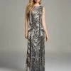 Formal Gowns Lara Dresses - 33025 Sparkling Bateau Neck Long Sheath Gown 1 Formal Gowns Lara Dresses - 33025 Sparkling Bateau Neck Long Sheath Gown