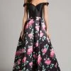 Formal Gowns Lara Dresses - 33207 Floral Off Shoulder A-line Dress 2 Formal Gowns Lara Dresses - 33207 Floral Off Shoulder A-line Dress