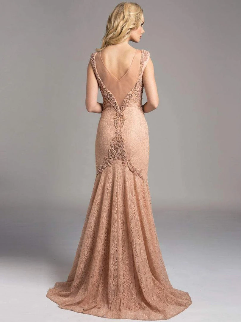 Lara Dresses - 33229 Embellished Sheer Trumpet Evening Gown Formal Gowns 4 Lara Dresses - 33229 Embellished Sheer Trumpet Evening Gown Formal Gowns